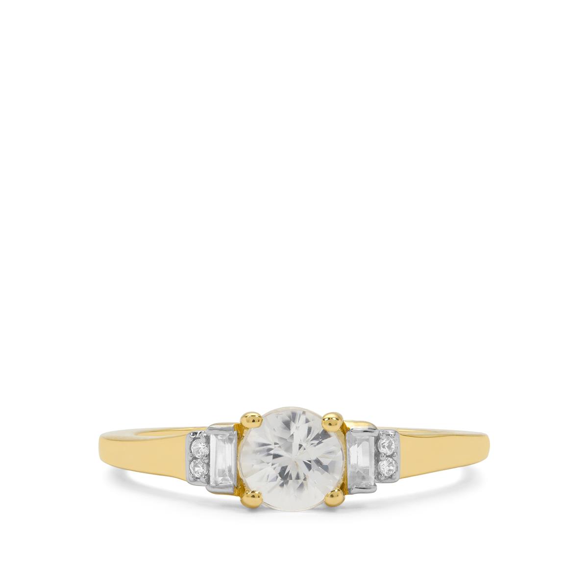 Singida Tanzanian, Ratanakiri Ring with White Zircon in 9K