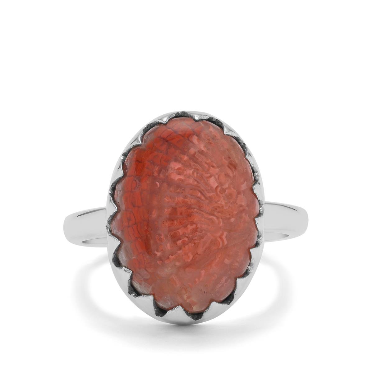 7.50ct Red Horn Coral Sterling Silver Aryonna Ring | Gemporia