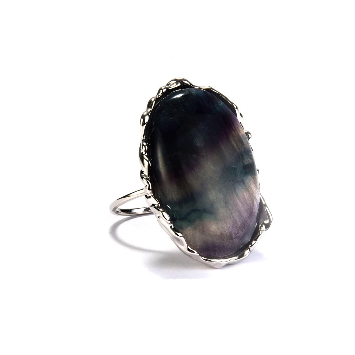 Zebra Fluorite Ring in Sterling Silver 43cts | Gemporia