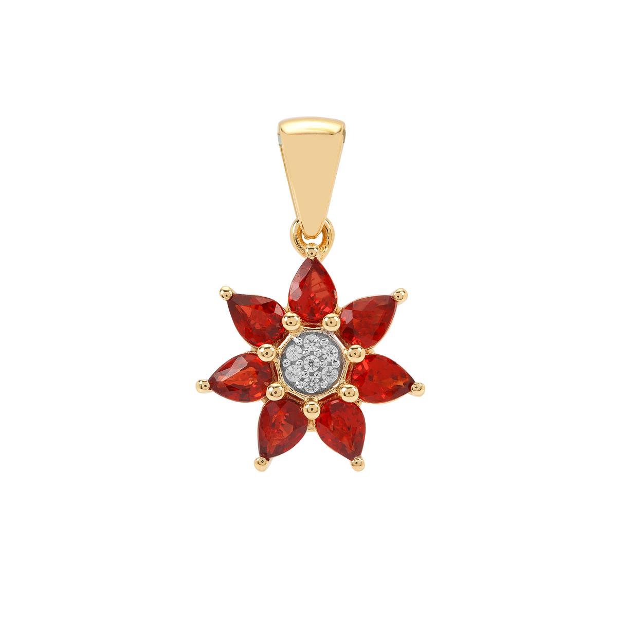 Tanzanian Ruby & White Zircon 9K Gold Pendant ATGW 1.35cts | Gemporia