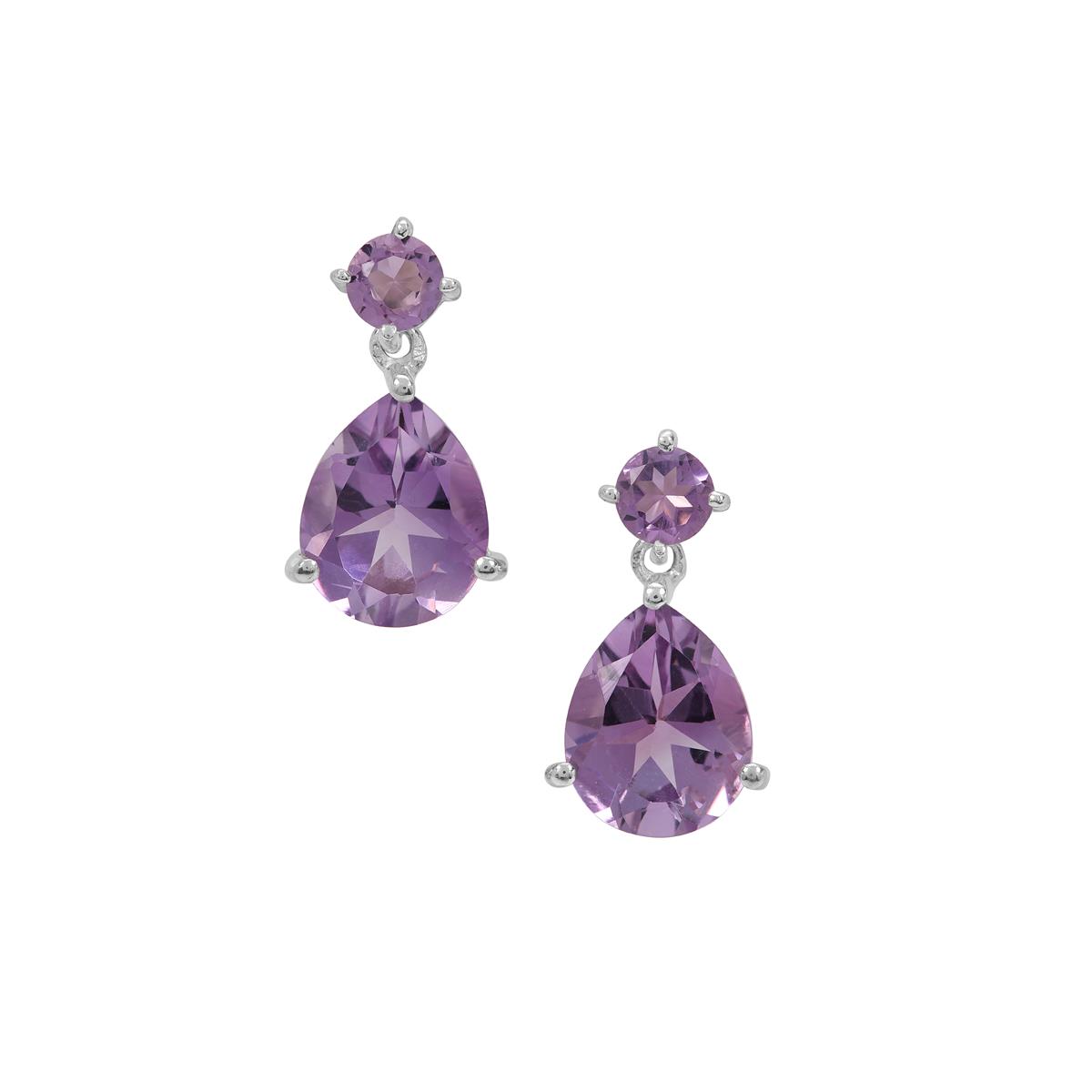 6ct Rose De France Amethyst Sterling Silver Earrings | Gemporia