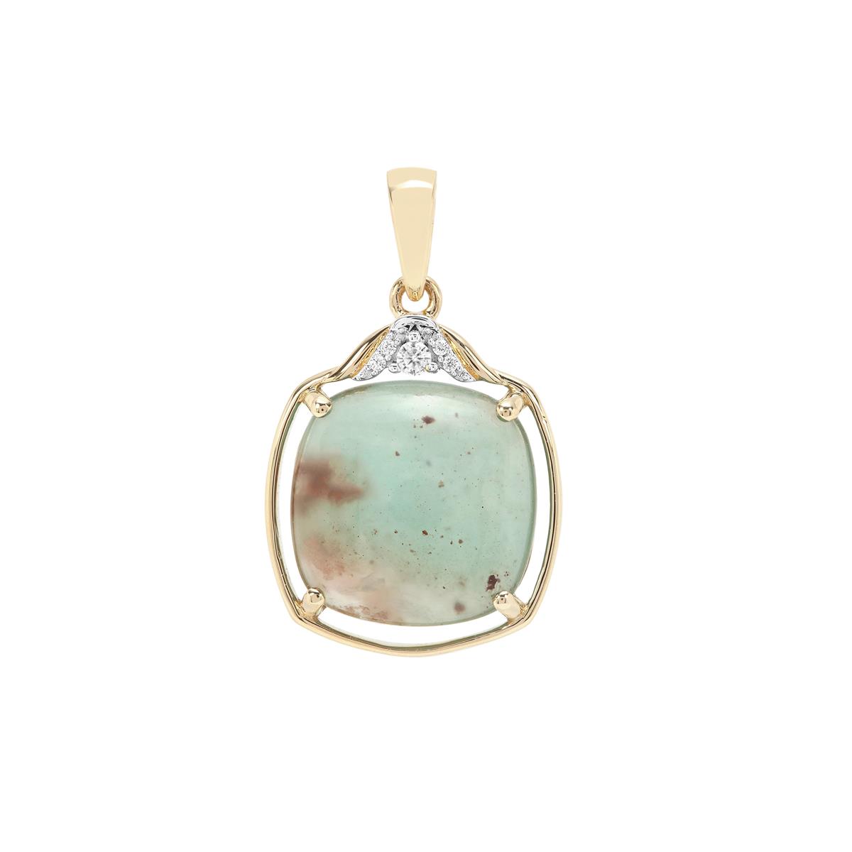 Aquaprase™ Pendant with White Zircon in 9K Gold 7.87cts