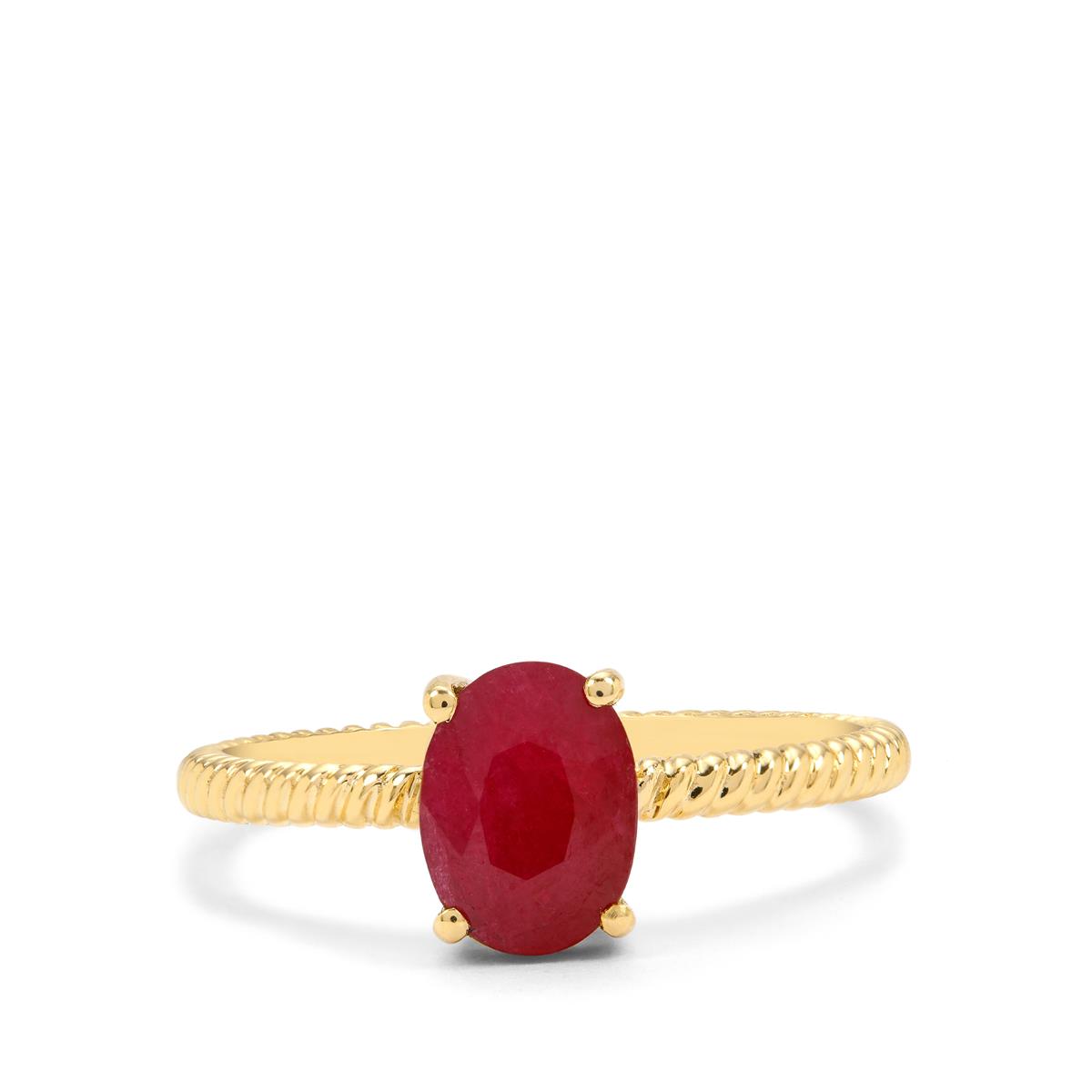1.65ct Burmese Ruby 9K Gold Ring Gemporia