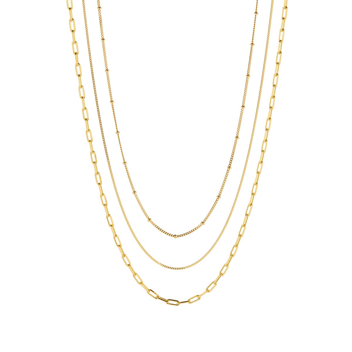 Gold Plated Sterling Silver Set of 3 Chains 9.47g | Gemporia