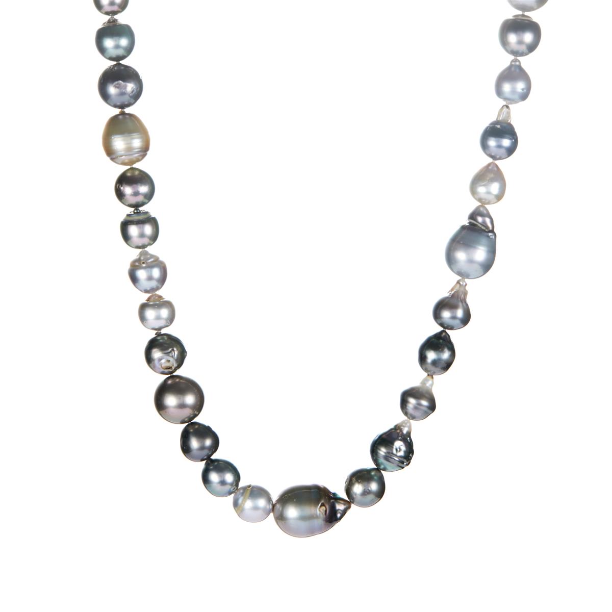 Sterling Silver Tahitian shops Pearl Necklace