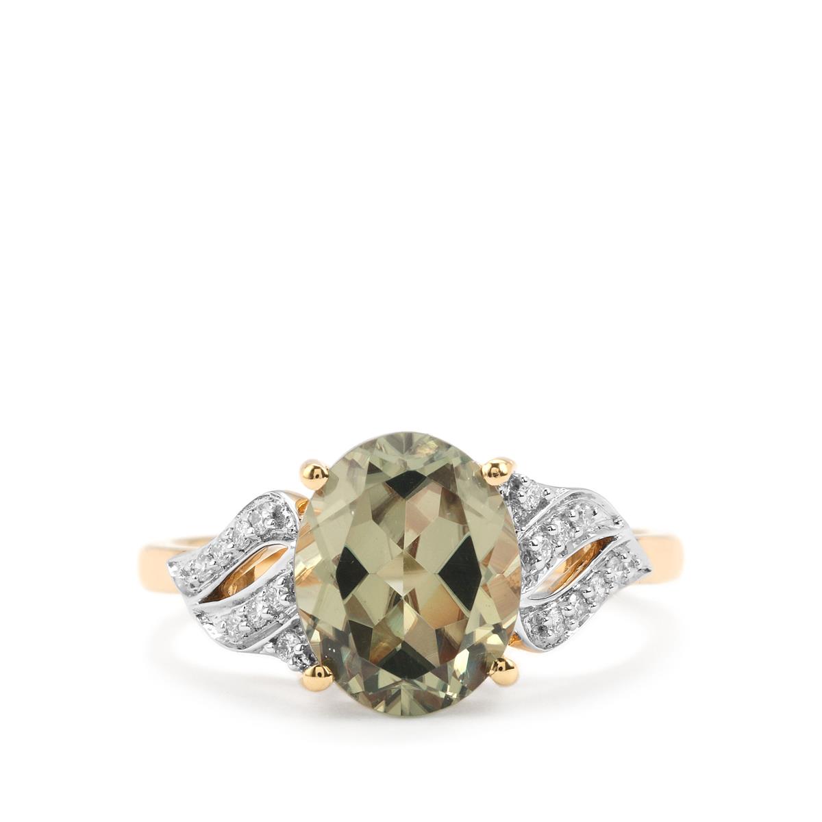 Csarite® & Diamond 18K Gold Ring MTGW 3.29cts | Gemporia