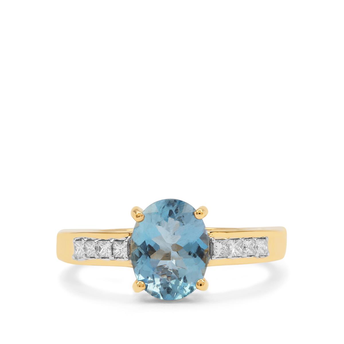 Nigerian Aquamarine & Diamond 18K Gold Tomas Rae Ring MTGW 1.70cts ...