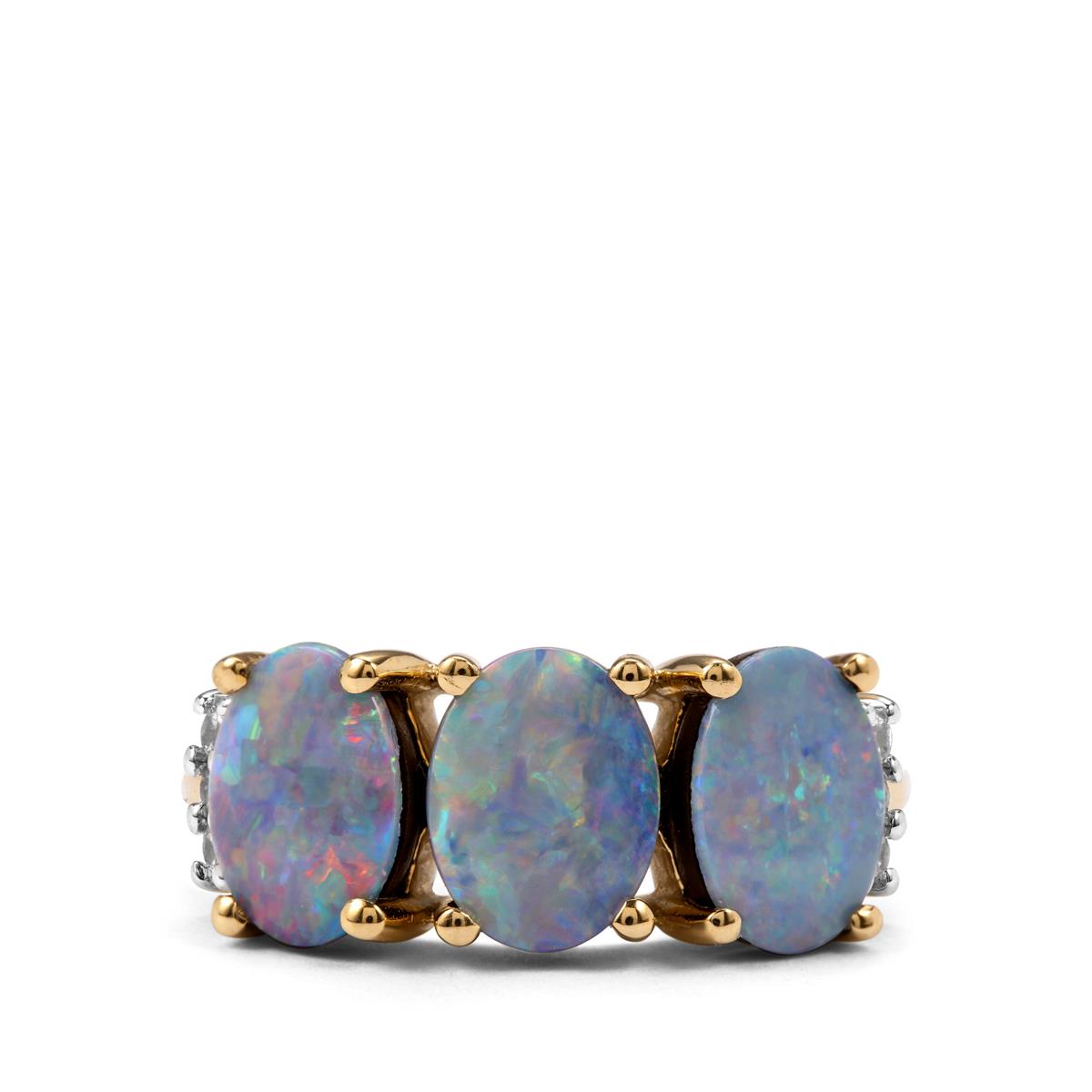 Crystal Opal On Ironstone White Zircon K Gold Ring Gemporia