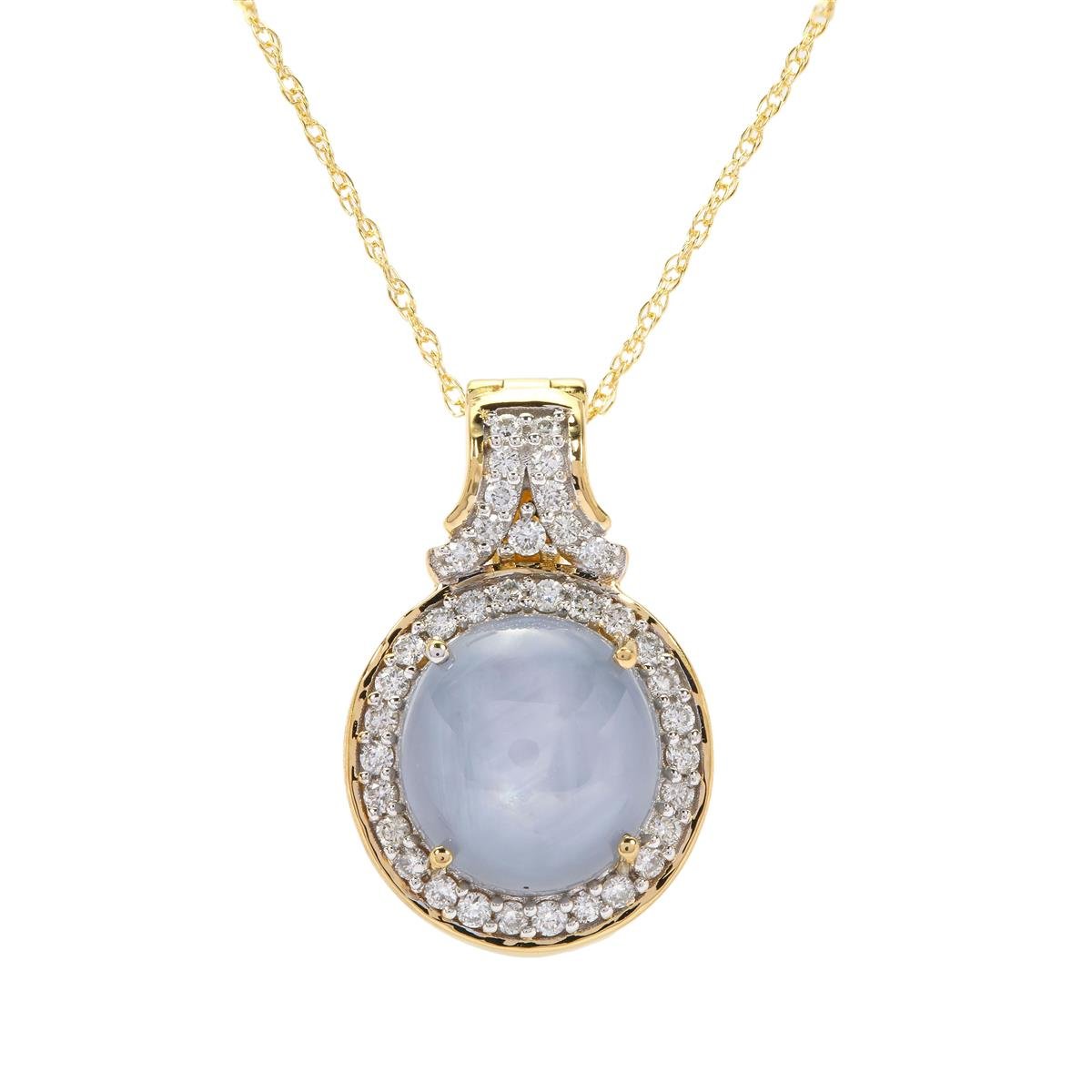 Star sapphire necklace deals white gold