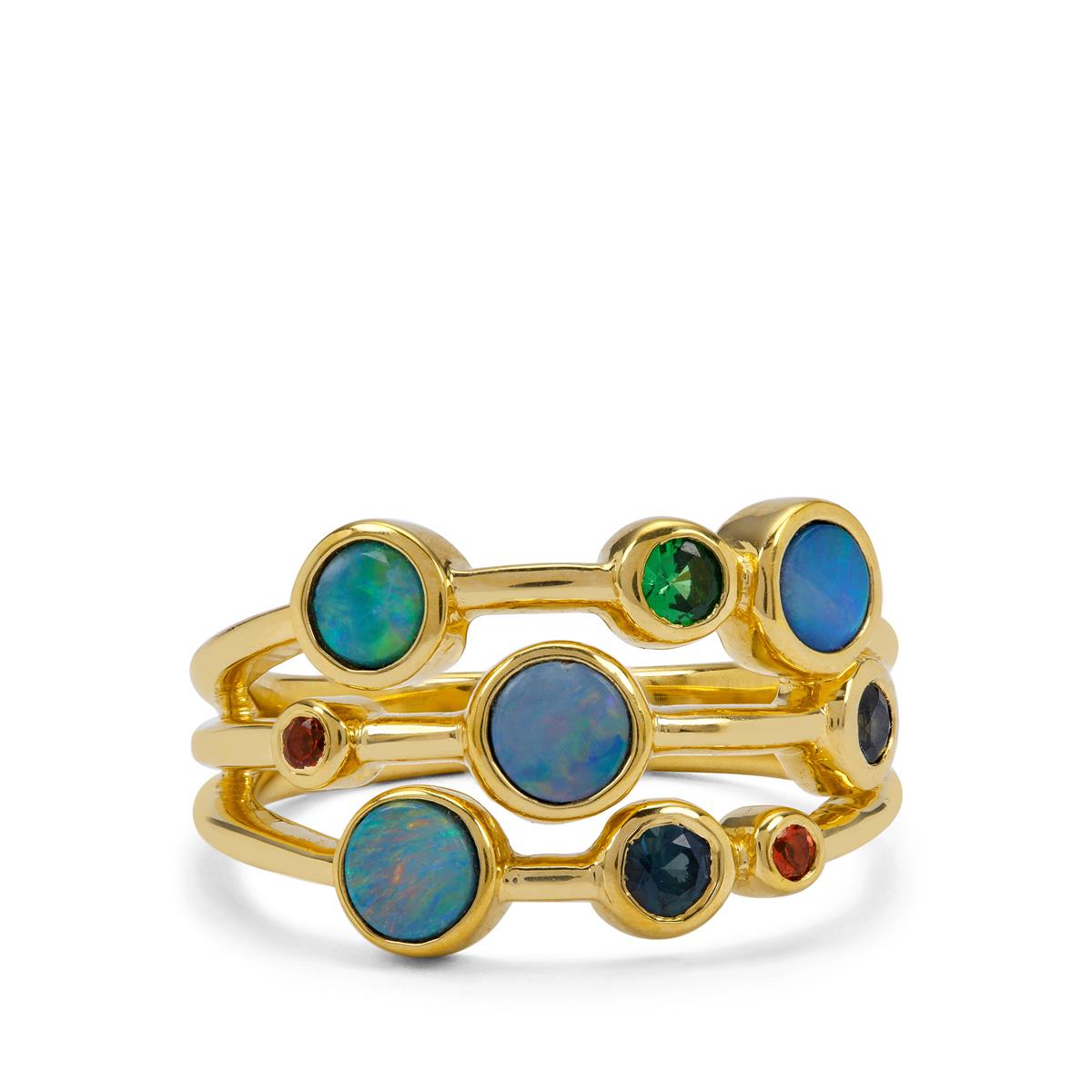 Crystal Opal on Ironstone & Multi Gemston Midas Ring Gemporia