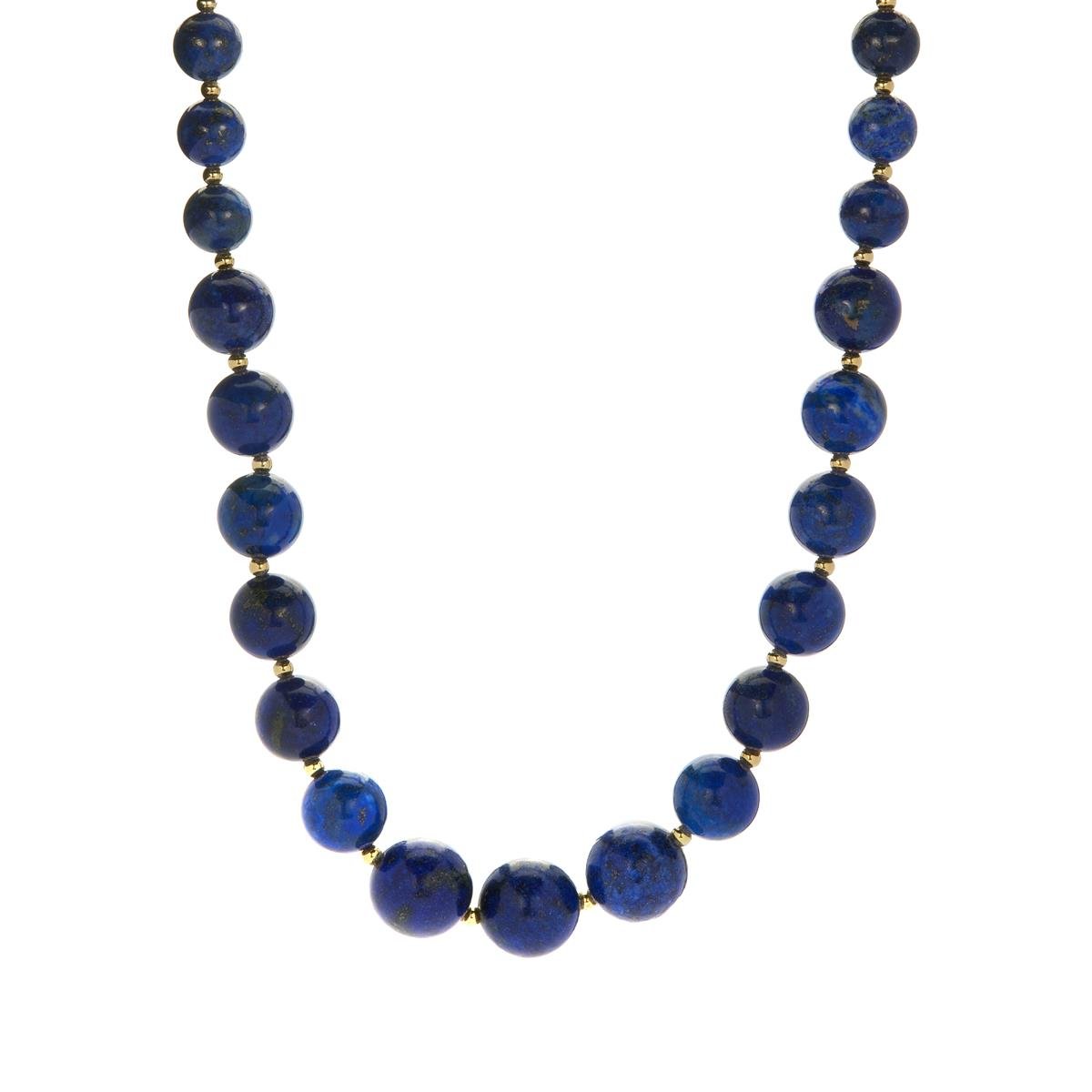 257.85ct Lapis Lazuli Gold Tone Sterling Silver Necklace 