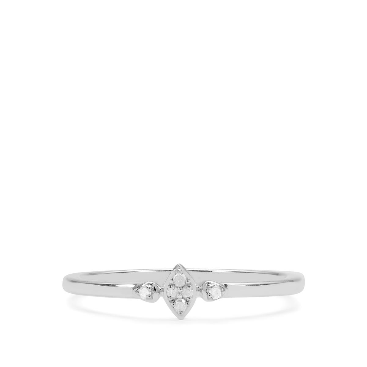 Diamond Sterling Silver Ring | Gemporia