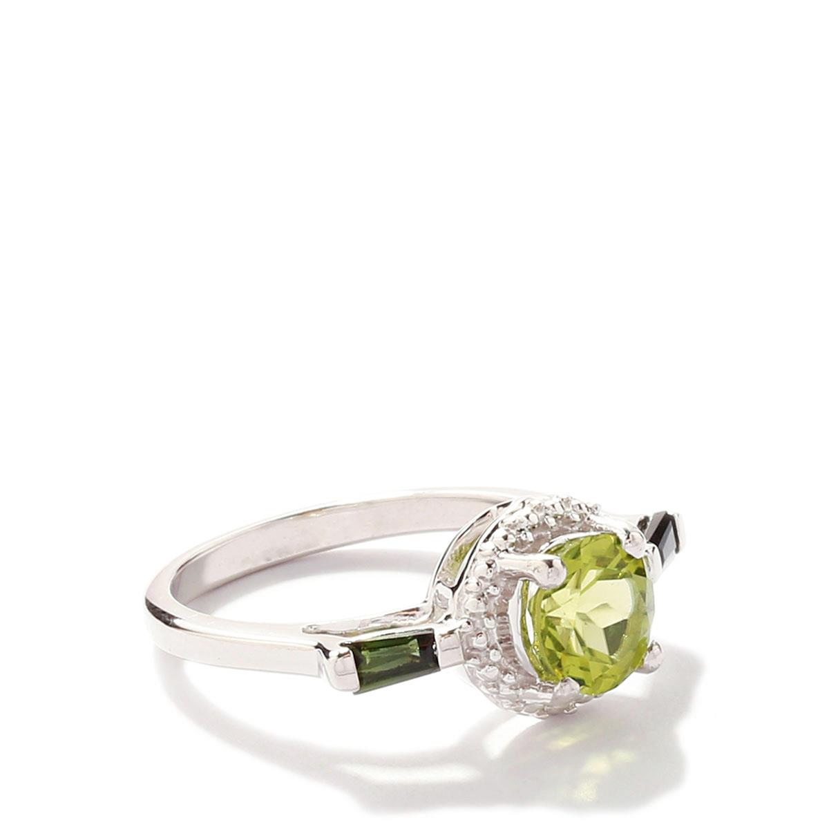 Changbai Peridot & Green Tourmaline Sterling Silver Ring ATGW 1.70cts Gemporia