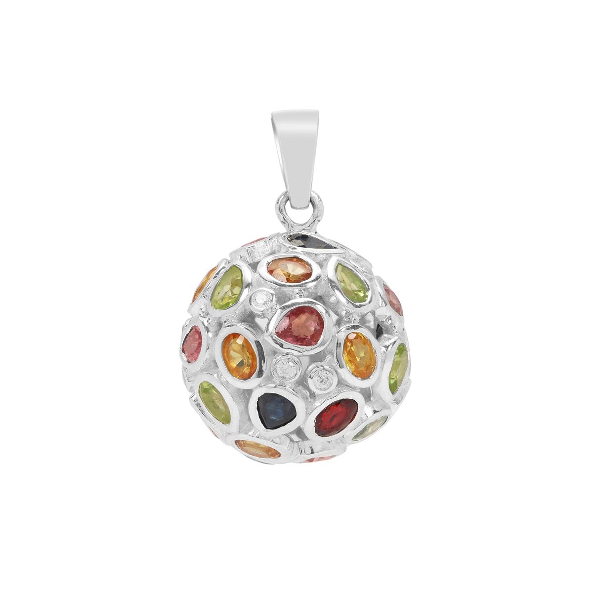 7.25ct Kaleidoscope Gemstone Sterling Silver Romanov Egg Pendant | Gemporia