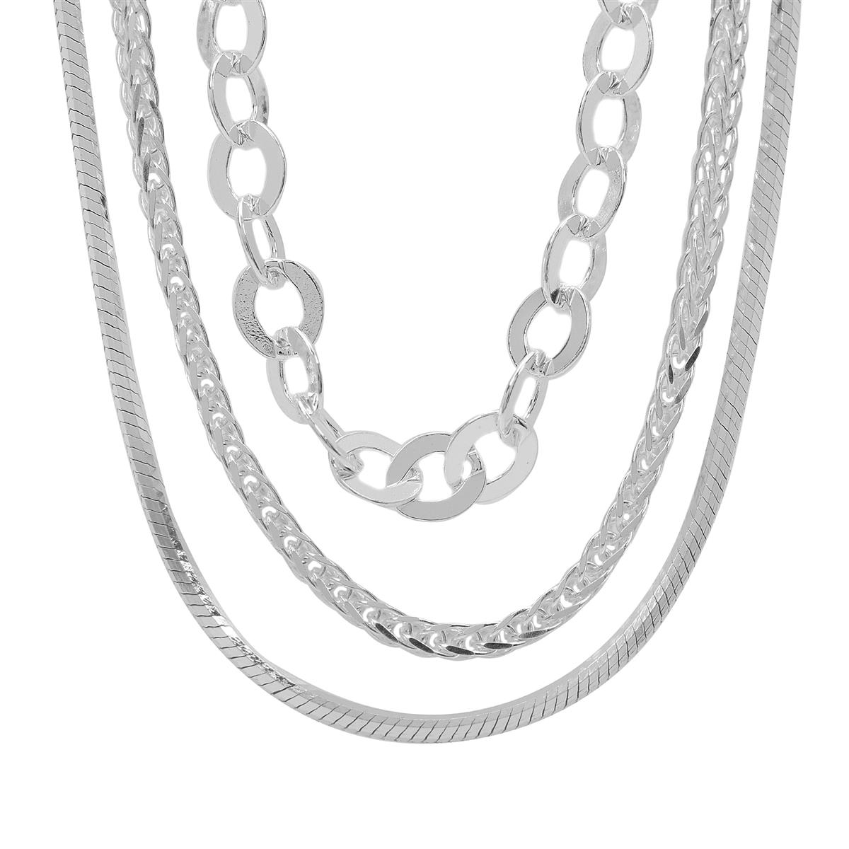 Sterling Silver Set of 3 Chains 10.08g | Gemporia
