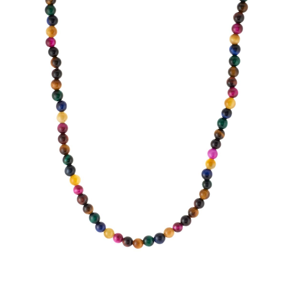 Multi Dot Tiger's Eye SS Necklace main image 1