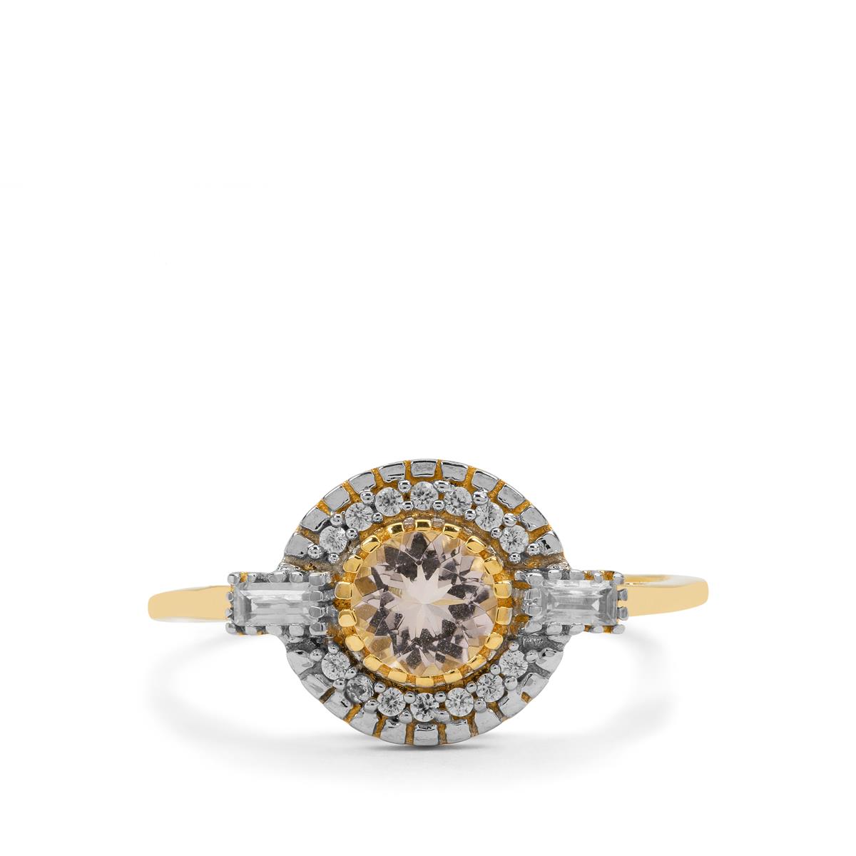 Gem Treasures 1.98ctw Pink Morganite & Zircon Butterfly Ring