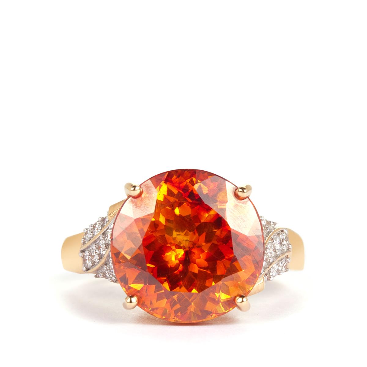 Sphalerite & Diamonds 18K Gold Ring MTGW 11.01cts | Gemporia