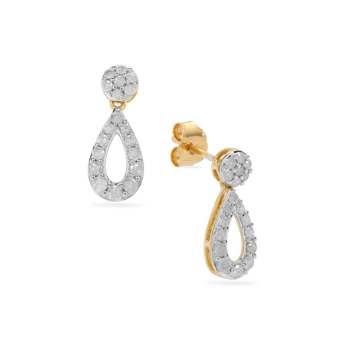 1/2ct Diamond 9K Gold Earrings | Gemporia