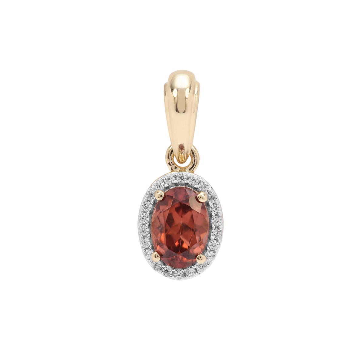 1.36ct Zanzibar Sunburst & White Zircon 9K Gold Pendant | Gemporia