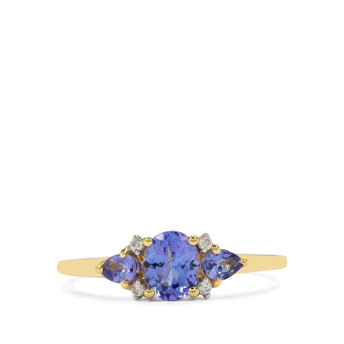 10k gold Genuine Tanzanite and White Zircon on sale Jacque Christie collection