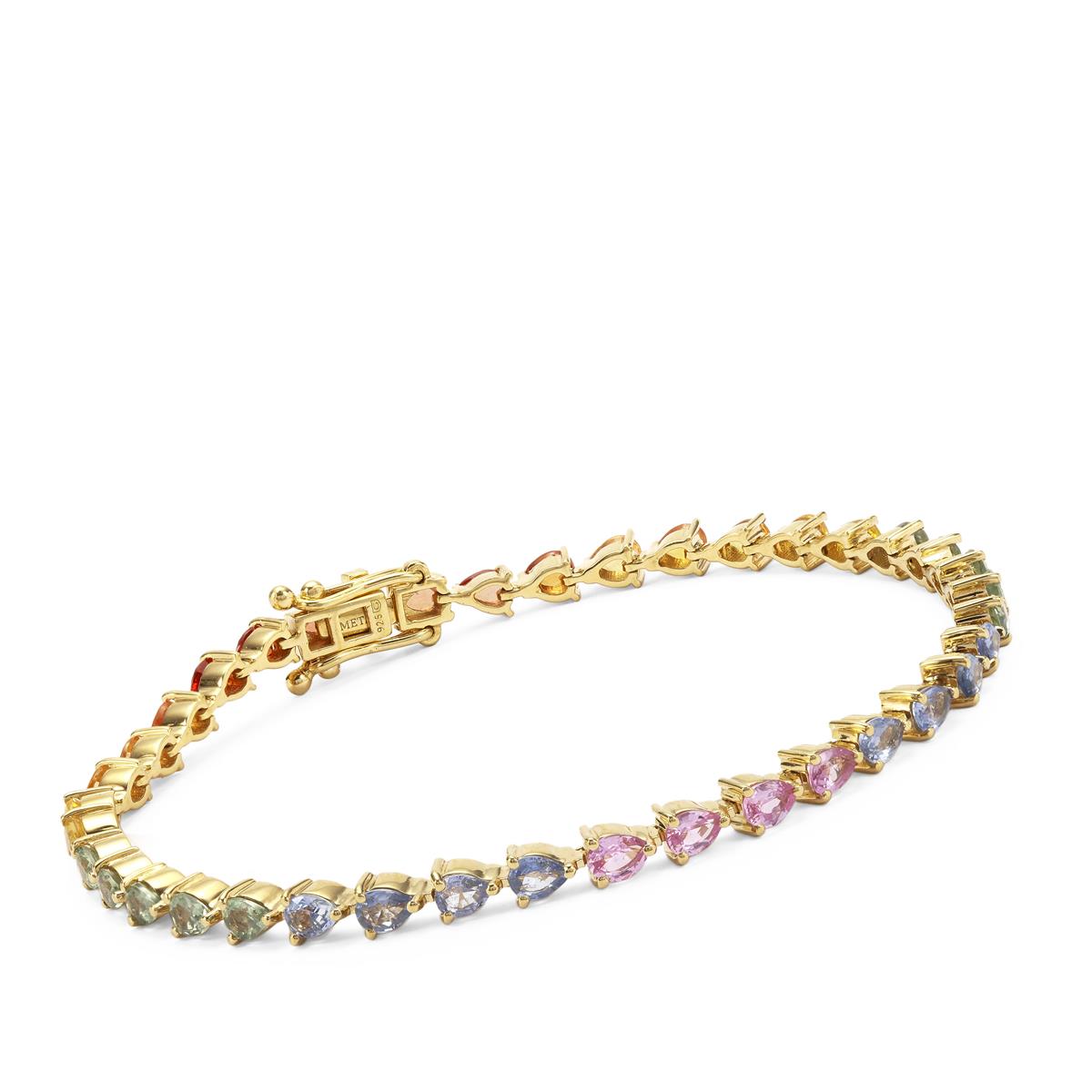 1.83 Carat Genuine Multi Sapphire .925 Sterling Silver Bracelet main image 0