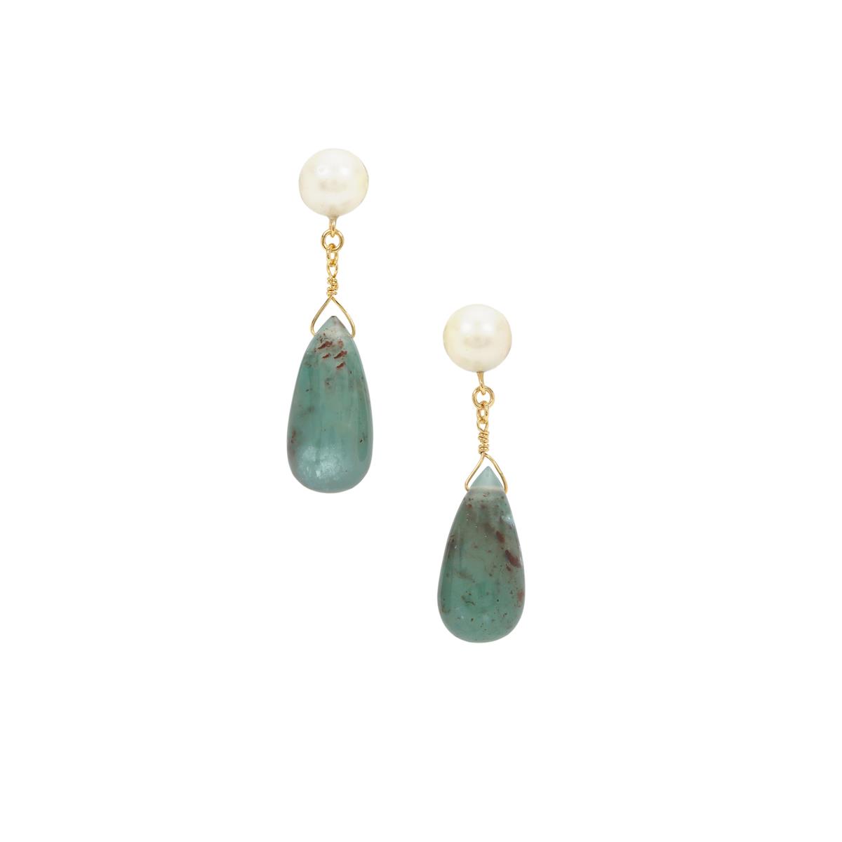 Aquaprase™ & Kaori Cultured Pearl Midas Earrings | Gemporia