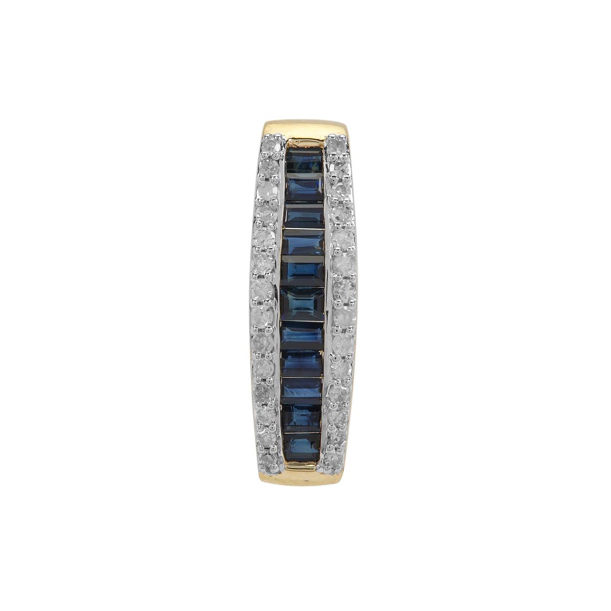 Gem Treasures 3.96ctw Australian Blue Sapphire & Zircon Pendant w/ Chain