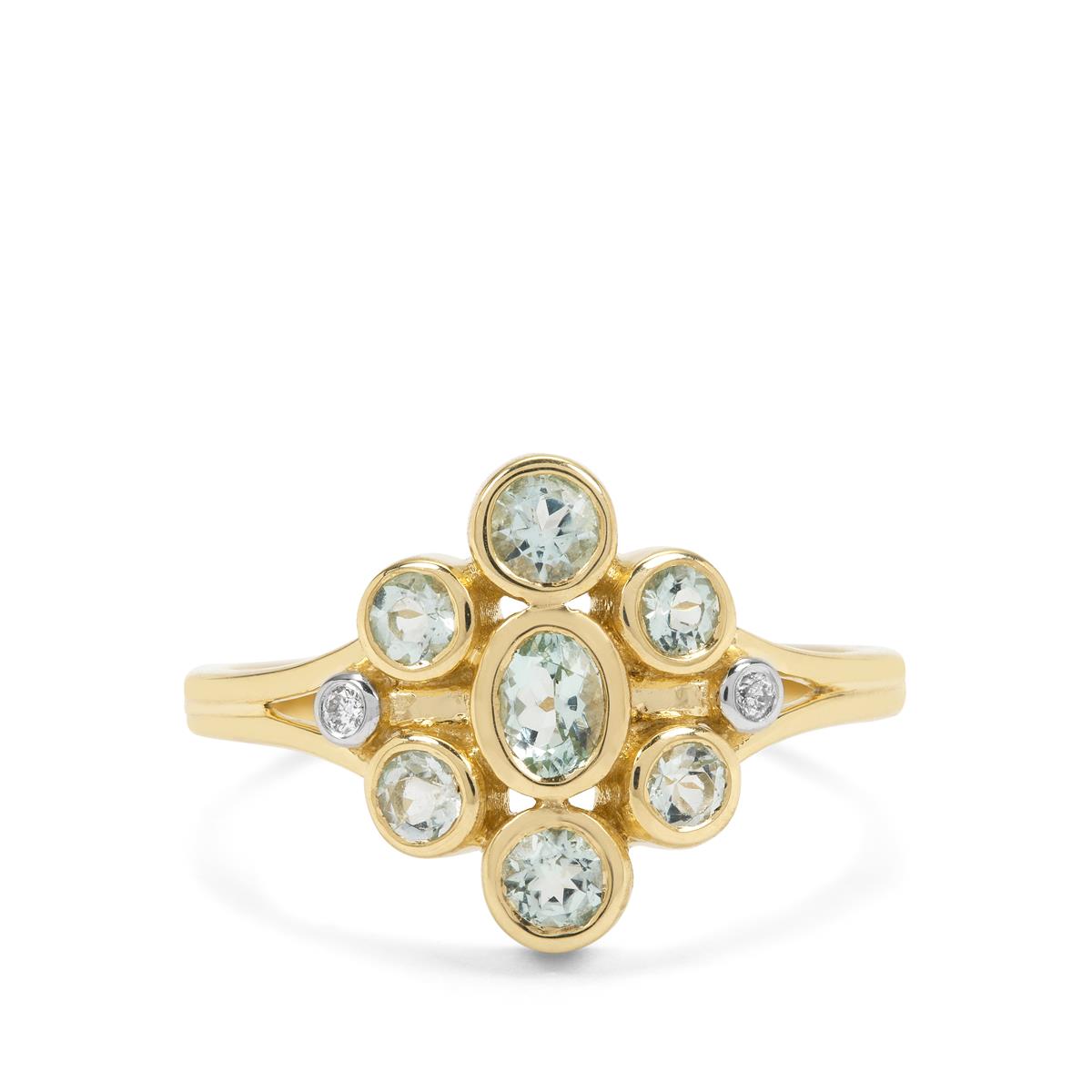 Aquaiba™ Beryl & Diamond 9K Gold Ring ATGW 0.60ct | Gemporia