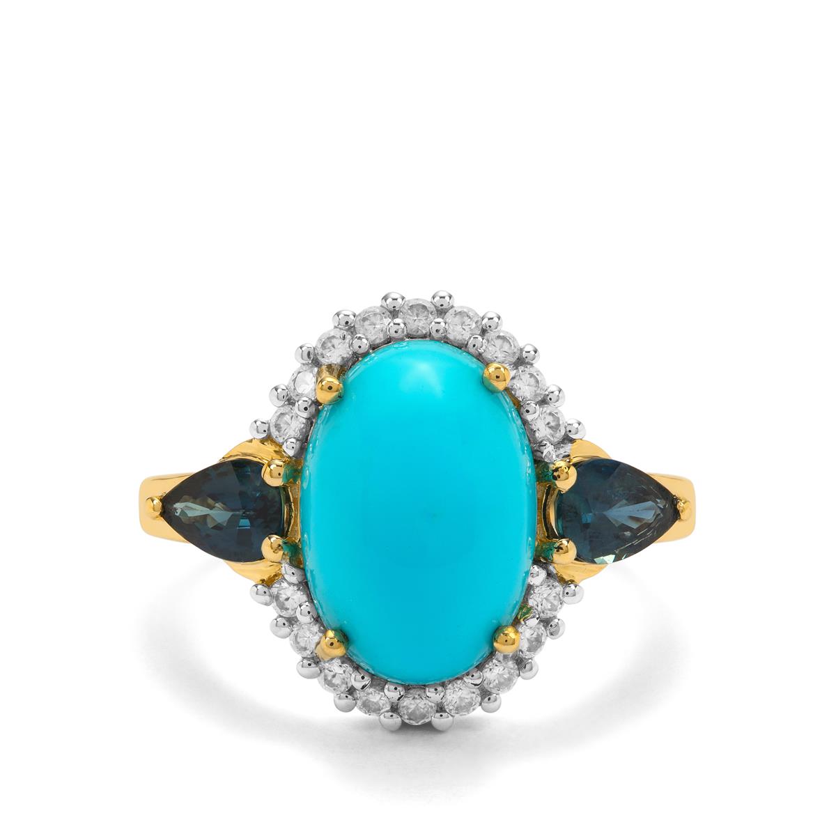 Elemental Gems Sleeping Beauty Turquoise & Montana Sapphire Ring