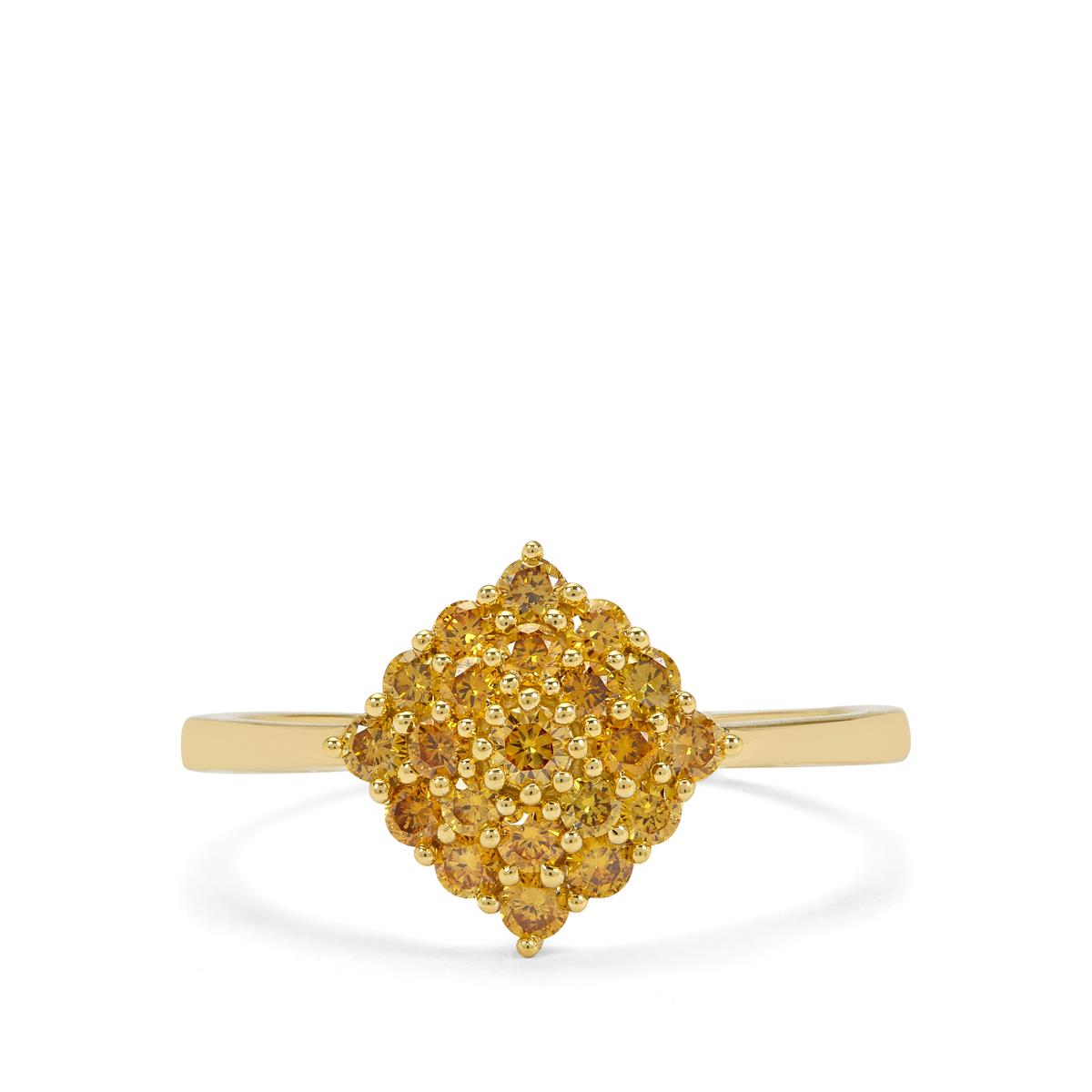 Imperial Orange Diamonds Ring in 9K Gold 0.50ct | Gemporia