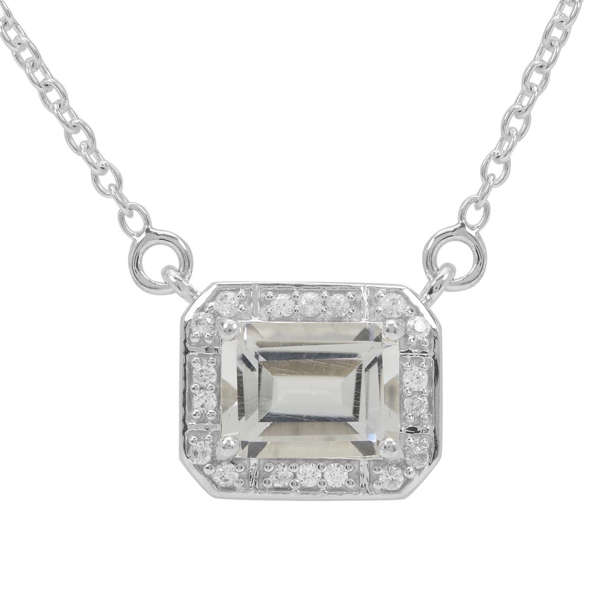 Itinga Petalite & White Zircon Sterling Silver Necklace ATGW 2.05cts ...