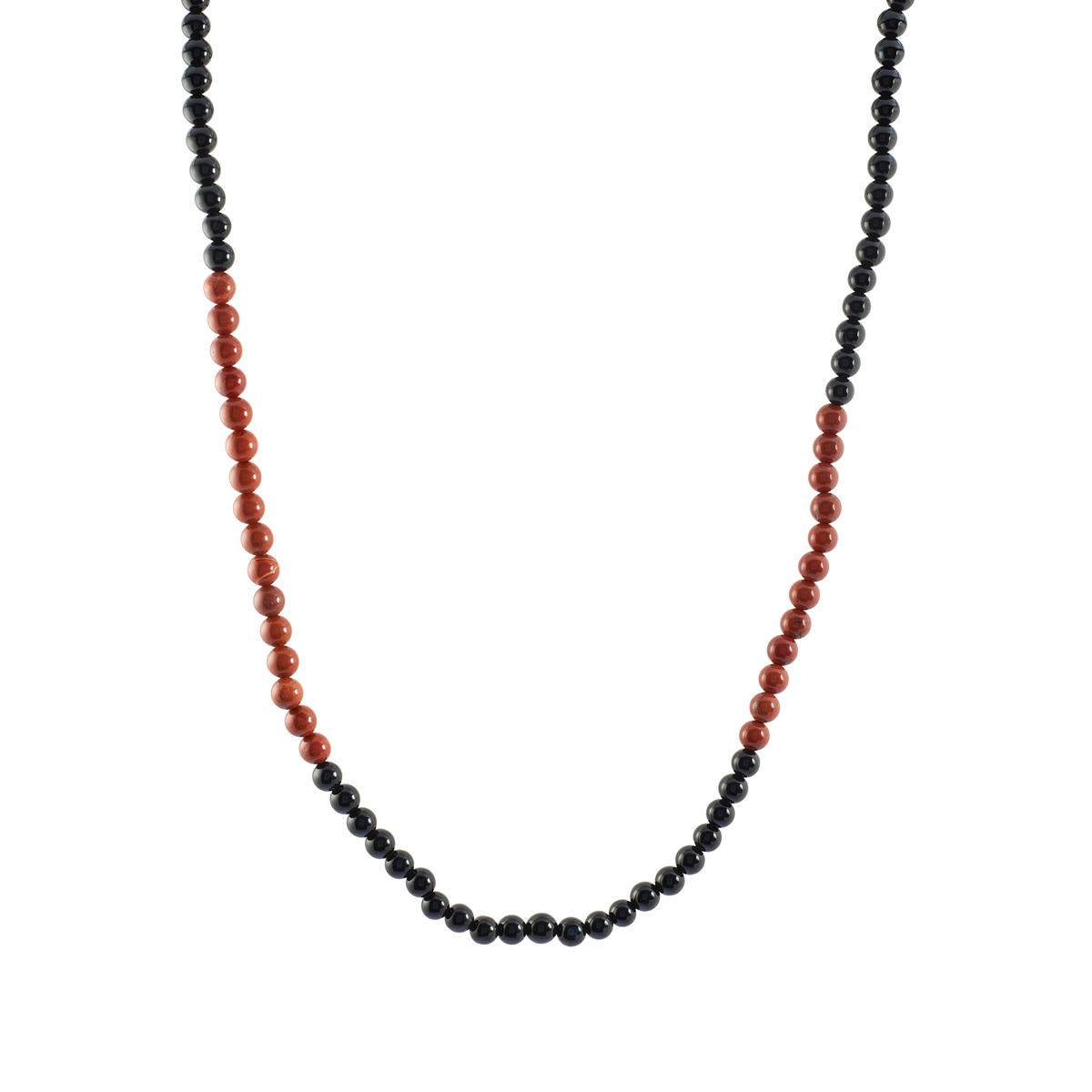 Black Onyx & Red Jasper Necklace Atgw 210cts 