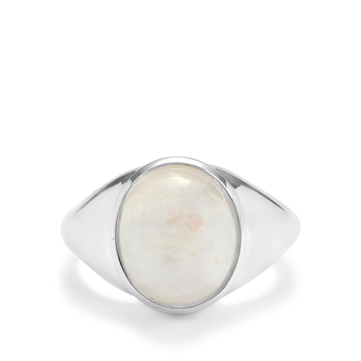 5.70ct Rainbow Moonstone Sterling Silver Ring | Gemporia