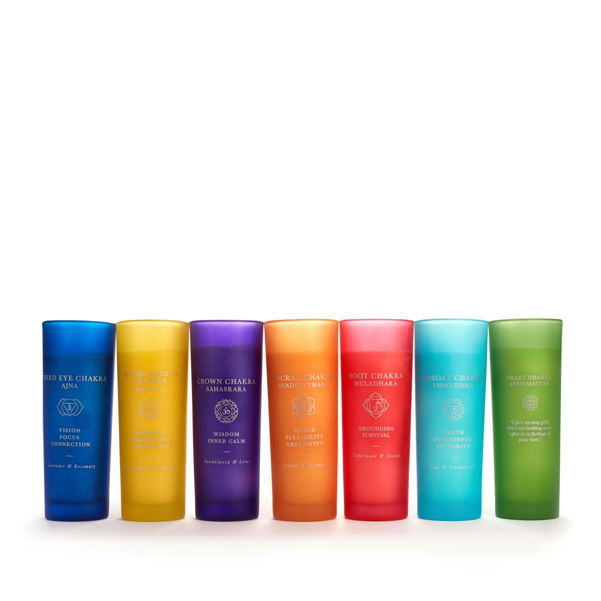 Set of 7 Chakra Candles with Interchangeable Locket and Tree of Life