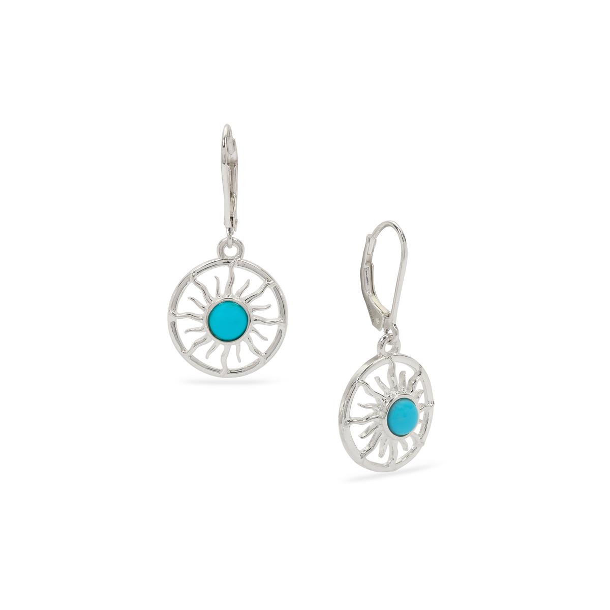 Sleeping Beauty Turquoise Teardrop Earrings – Sterling Silver