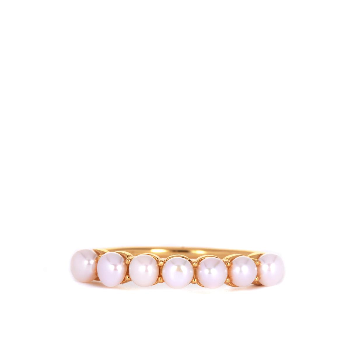 Graziella 23k Gold Plated Electroform Cultured Pearl Sea Life Ring