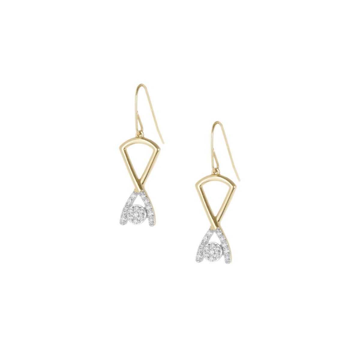 diamond open circle earrings