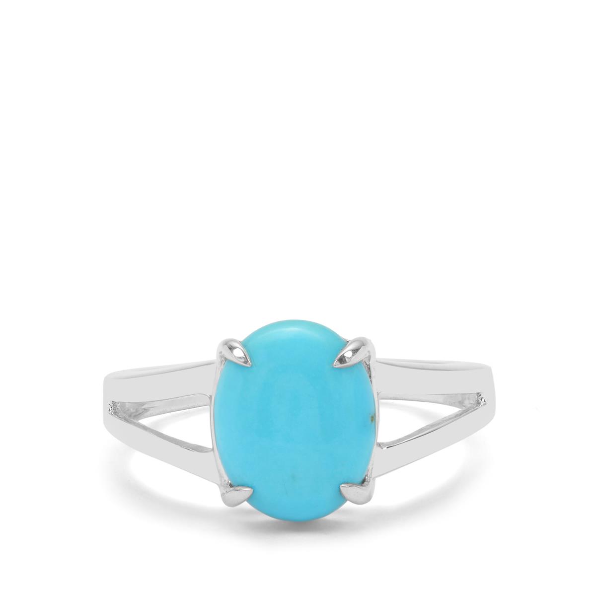 2cts Sleeping Beauty Turquoise Sterling Silver Ring