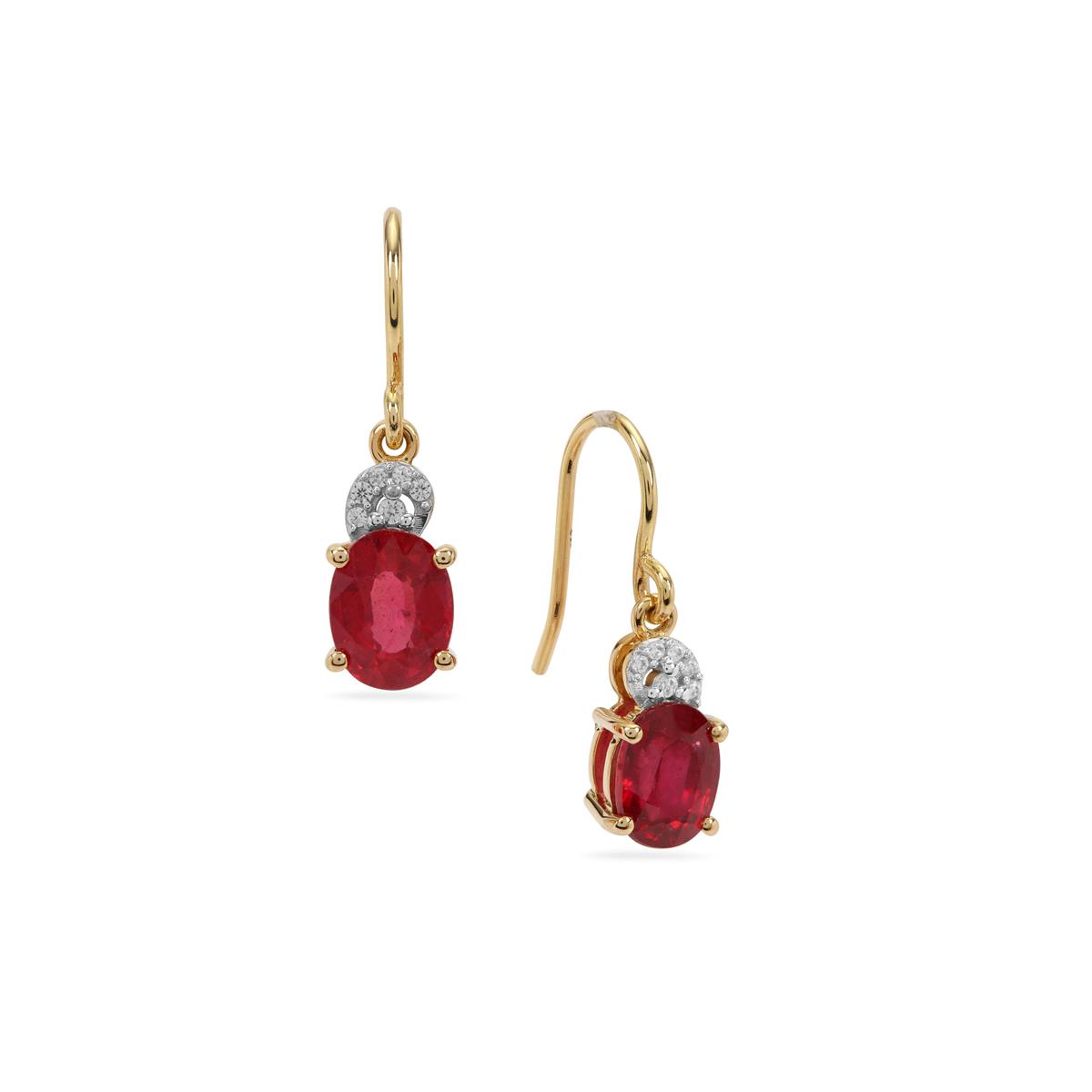 Bemainty Ruby White Zircon 9K Gold Earrings ATGW 4cts F Gemporia