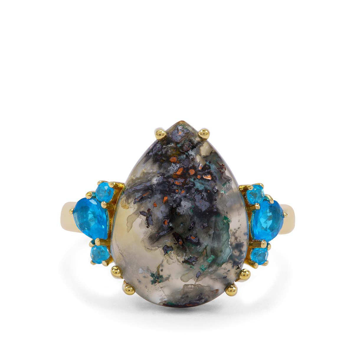 Blue Aquadite & Madagascan Blue Apatite Midas Ring ATGW 7cts | Gemporia