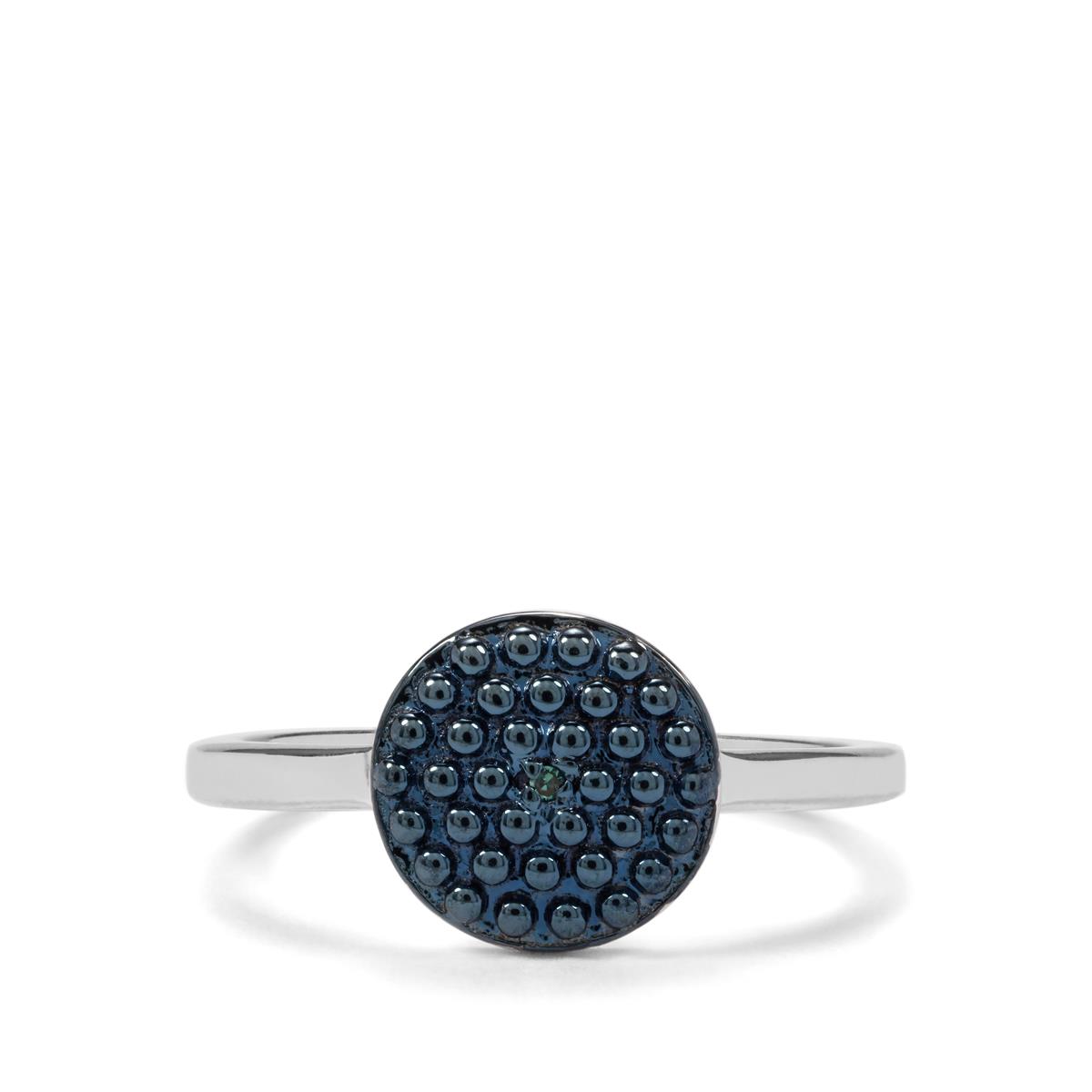 Sold At Auction: Ring, D Joy Sterling Silver Blue Diamond, 53% OFF