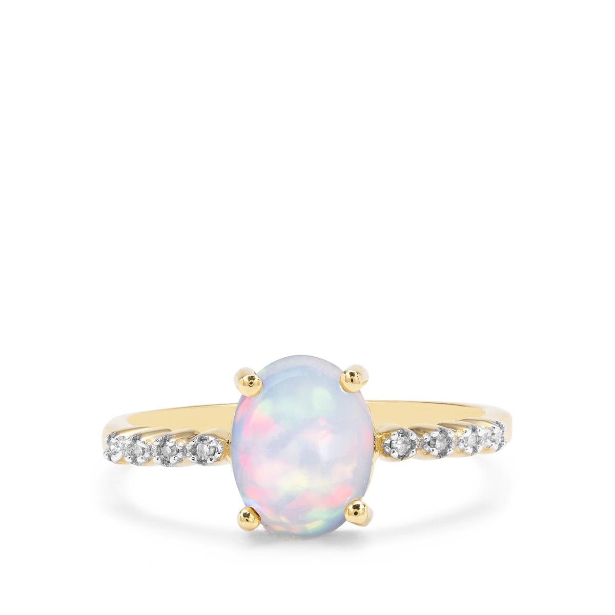 Kelayi Opal & Diamond 9K Gold Ring ATGW 1.04cts | Gemporia