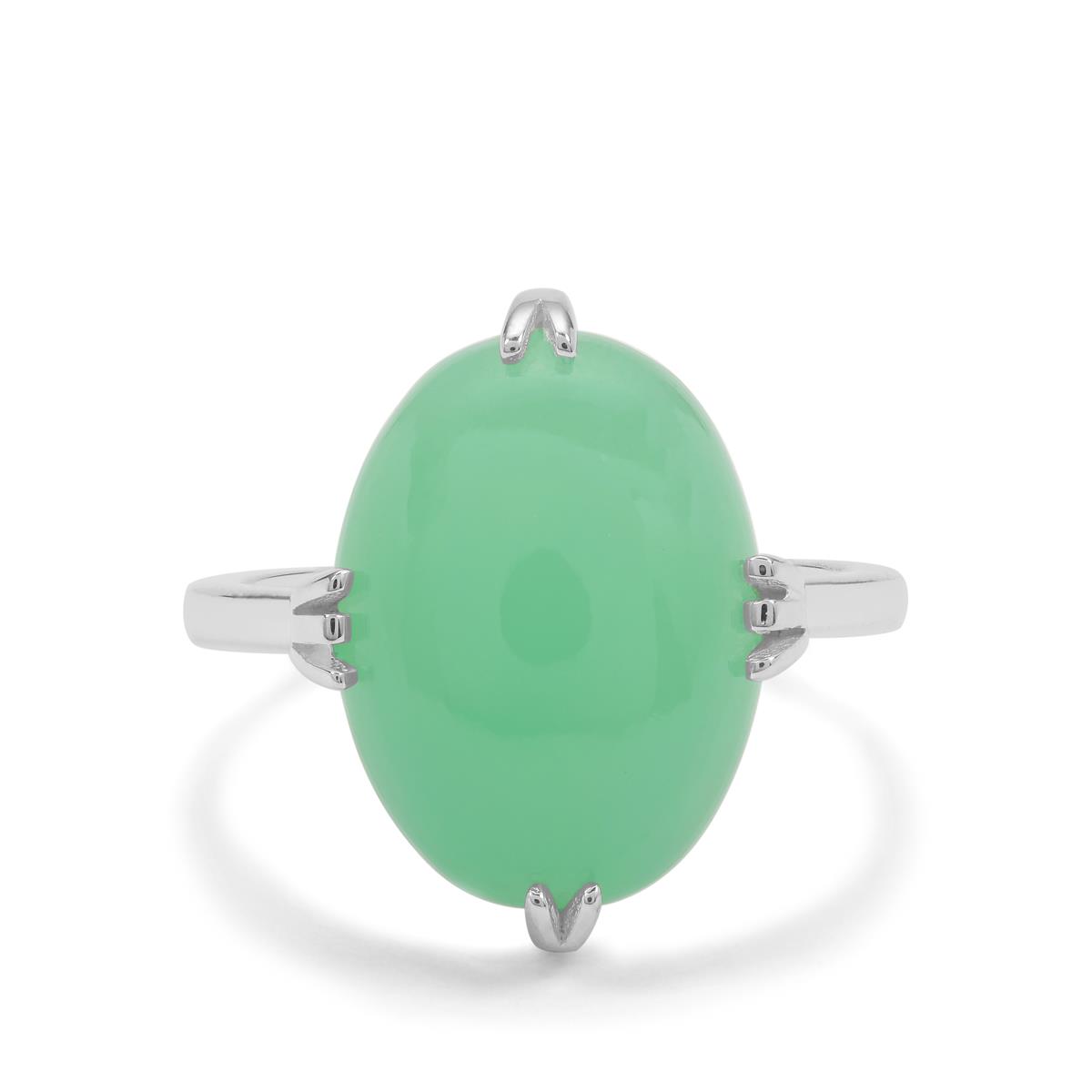9.70ct Chrysoprase Sterling Silver Ring Gemporia