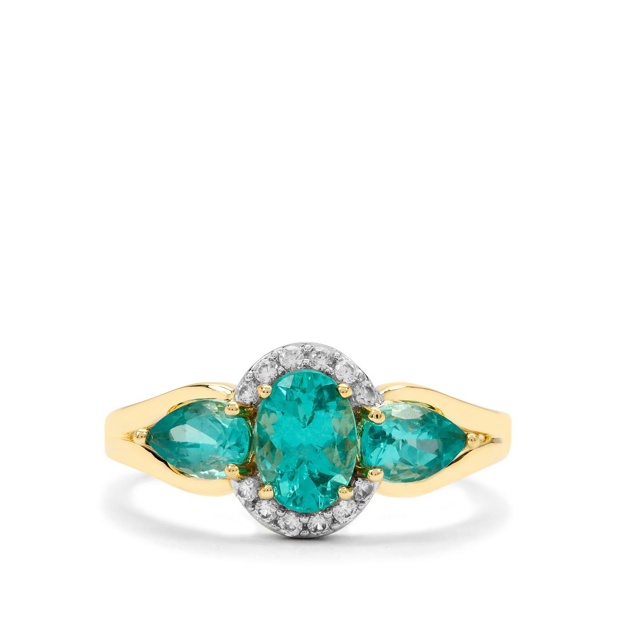 Botli Apatite & White Zircon 9K Gold Ring ATGW 1.90cts | Gemporia