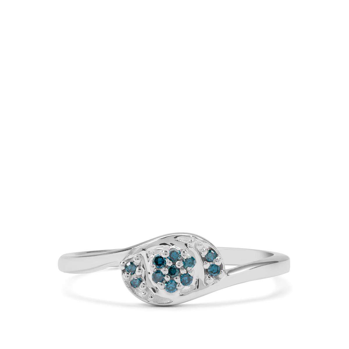 Blue Diamond Ring in Sterling Silver 0.07ct | Gemporia