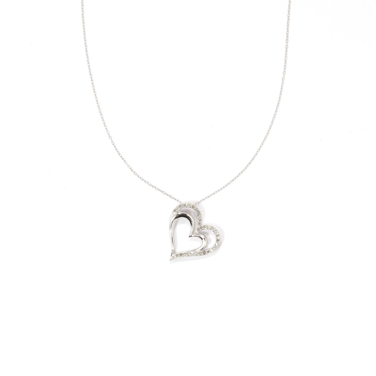 Diamond Sterling Silver Necklace 0.25cts | Gemporia