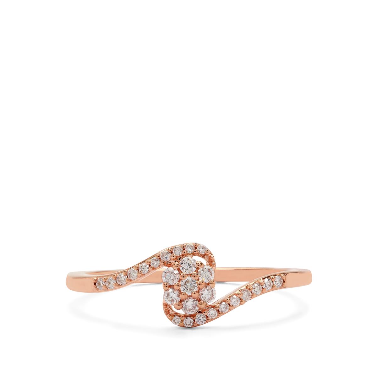 PINK CAVIAR 0.136ct Pink Diamond Set Ring in 9ct Rose Gold main image 1