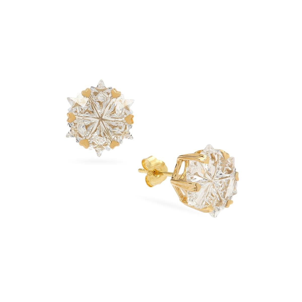 White topaz deals earrings yellow gold