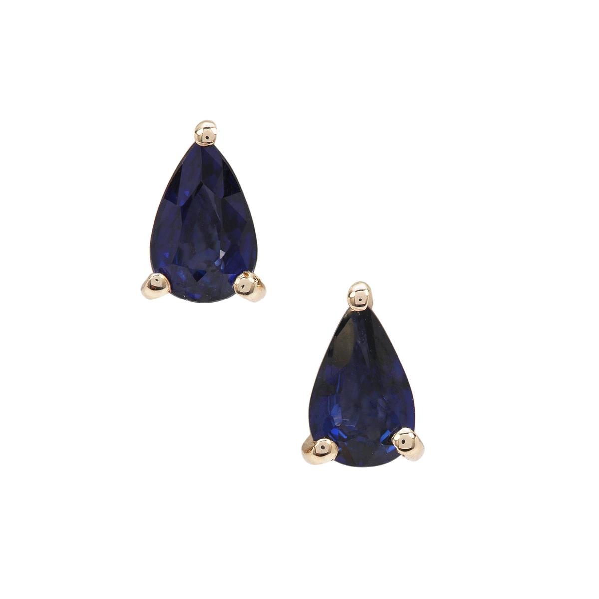 0.65ct Sri Lankan Sapphire 9K Gold Earrings Gemporia